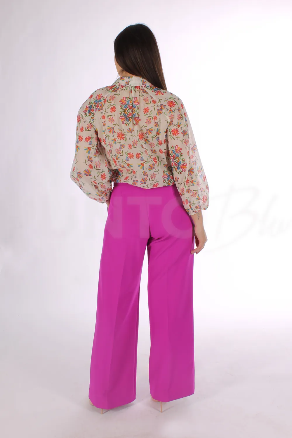 ELENA MIRÒ | PANTALONE A PALAZZO IN TESSUTO FLUIDO  - Punto Blu